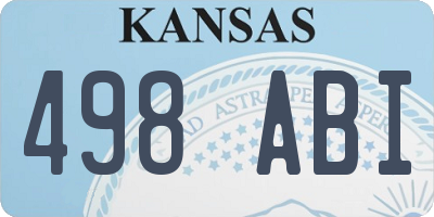 KS license plate 498ABI