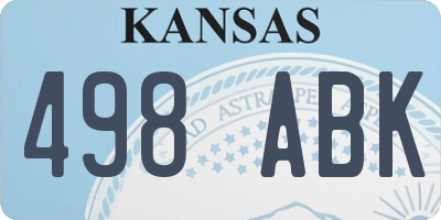 KS license plate 498ABK