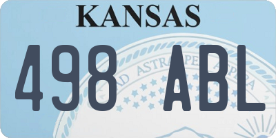 KS license plate 498ABL