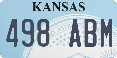 KS license plate 498ABM