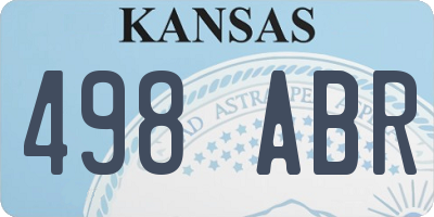 KS license plate 498ABR