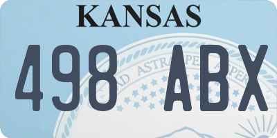 KS license plate 498ABX