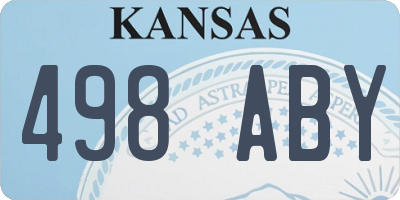 KS license plate 498ABY