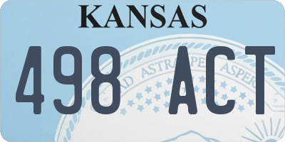 KS license plate 498ACT