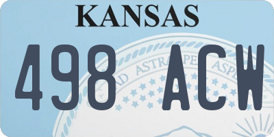 KS license plate 498ACW