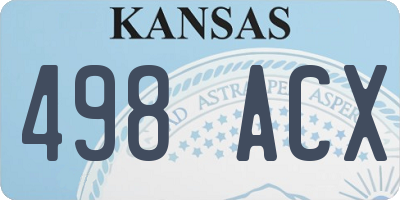 KS license plate 498ACX