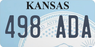 KS license plate 498ADA