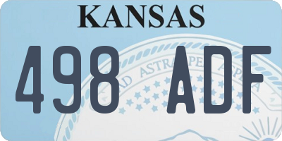 KS license plate 498ADF