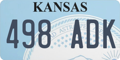 KS license plate 498ADK