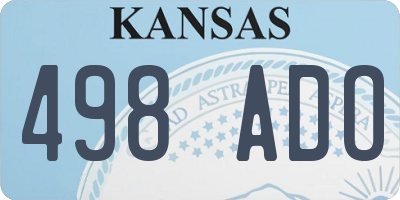 KS license plate 498ADO