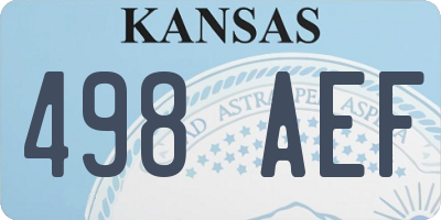 KS license plate 498AEF