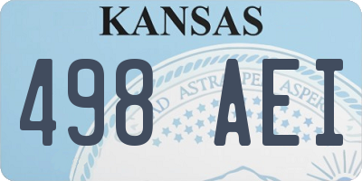 KS license plate 498AEI