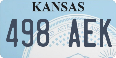 KS license plate 498AEK