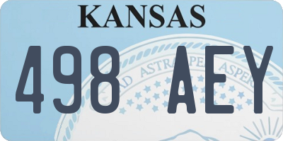 KS license plate 498AEY