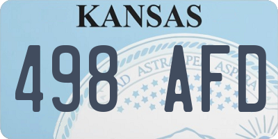 KS license plate 498AFD