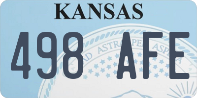 KS license plate 498AFE