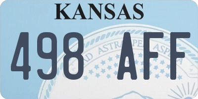KS license plate 498AFF