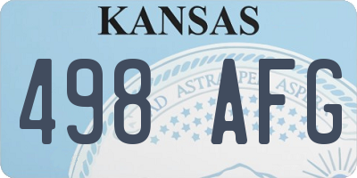 KS license plate 498AFG
