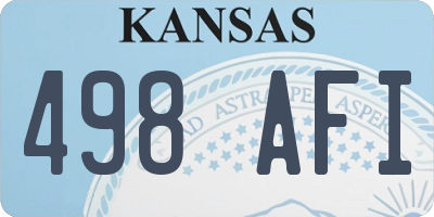 KS license plate 498AFI
