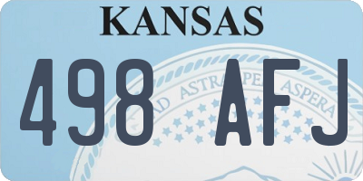 KS license plate 498AFJ