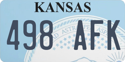 KS license plate 498AFK