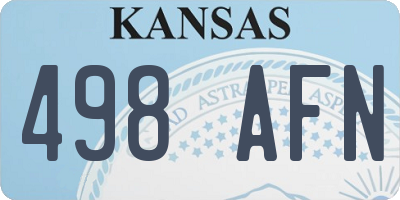 KS license plate 498AFN