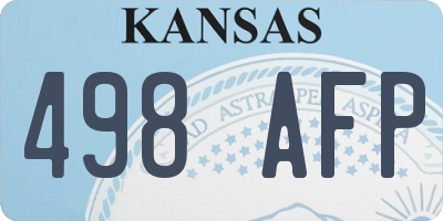 KS license plate 498AFP