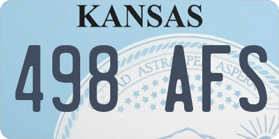 KS license plate 498AFS