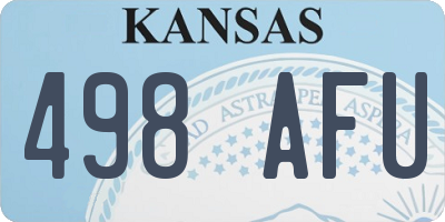 KS license plate 498AFU
