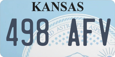 KS license plate 498AFV