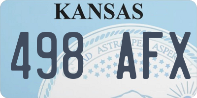 KS license plate 498AFX