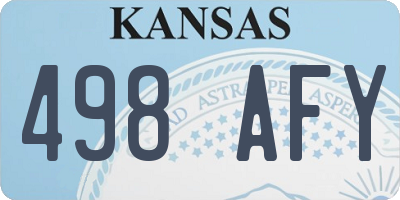 KS license plate 498AFY