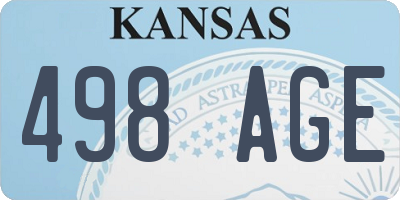 KS license plate 498AGE