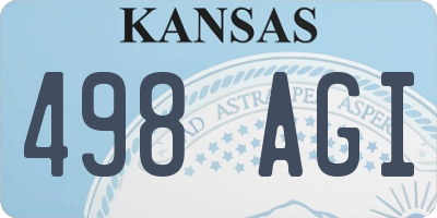 KS license plate 498AGI