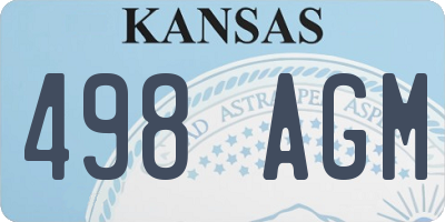 KS license plate 498AGM