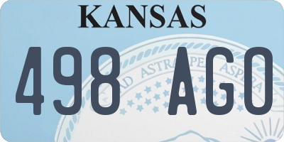 KS license plate 498AGO
