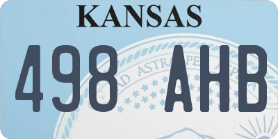 KS license plate 498AHB