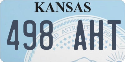 KS license plate 498AHT