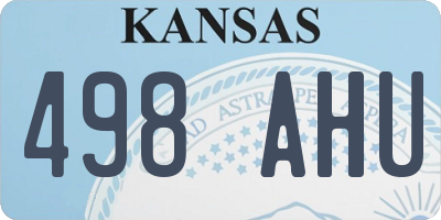 KS license plate 498AHU
