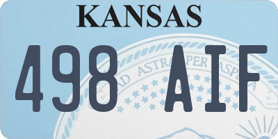 KS license plate 498AIF