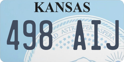 KS license plate 498AIJ