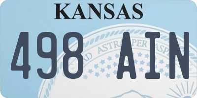 KS license plate 498AIN