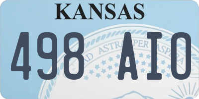 KS license plate 498AIO