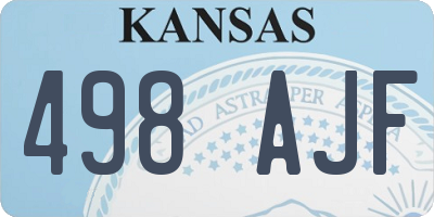 KS license plate 498AJF