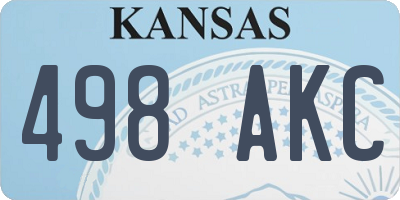 KS license plate 498AKC