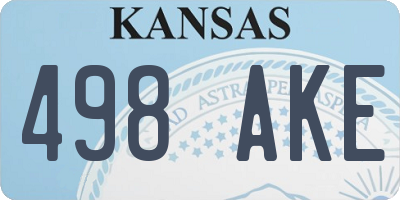 KS license plate 498AKE