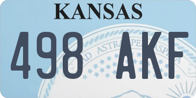KS license plate 498AKF