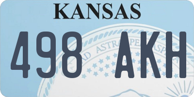 KS license plate 498AKH