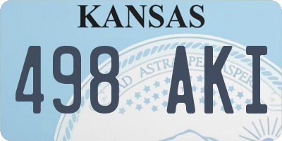 KS license plate 498AKI