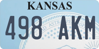 KS license plate 498AKM